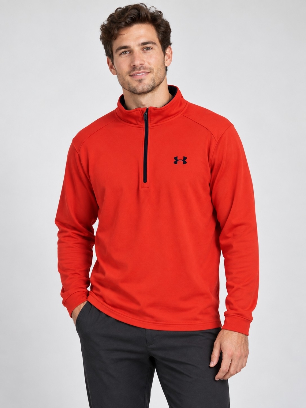 Under Armour Men’s Red Quarter-Zip Performance Fleece Jacket